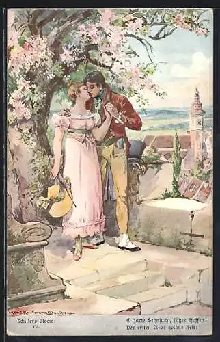 Künstler-AK Hans Kaufmann: Friedrich Schiller, Die Glocke, IV., O zarte Sehnsucht, süsses Hoffen