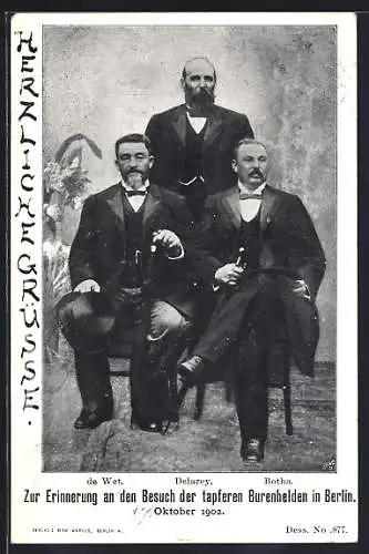 AK de Wet, Delarey & Botha, Besuch der tapferen Burenhelden in Berlin, Oktober 1902