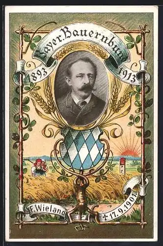 AK F. Wieland, Gest. 1901, Bayerischer Bauernbund, 1893-1901
