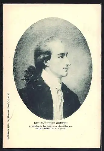 AK Portrait des 30 jähr. Johann W. Goethe