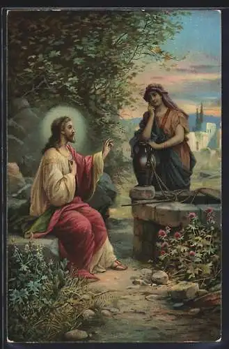 AK Christus und die Samariterin