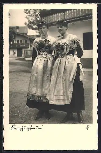 AK Schliersee, Brautjugfrauen in bayerische Tracht