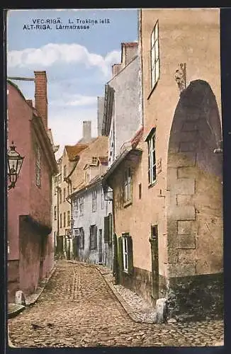 AK Riga, Strasse in der Altstadt