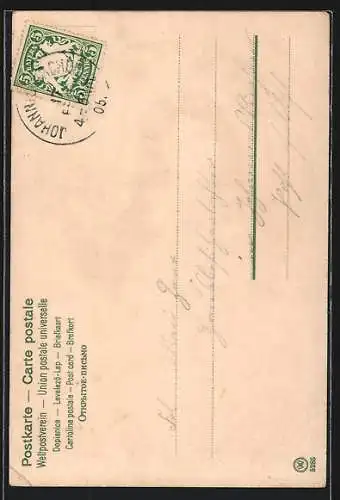 AK Portrait einer Frau mit Blumen, Jugendstil