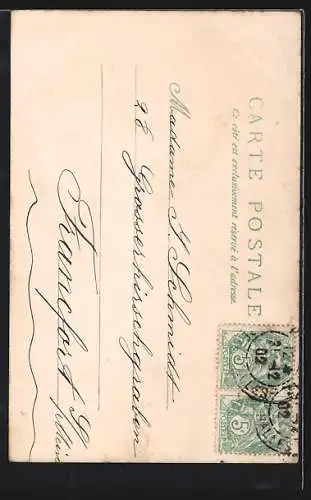 Künstler-AK Frau mit blühendem Baum im Jugendstil