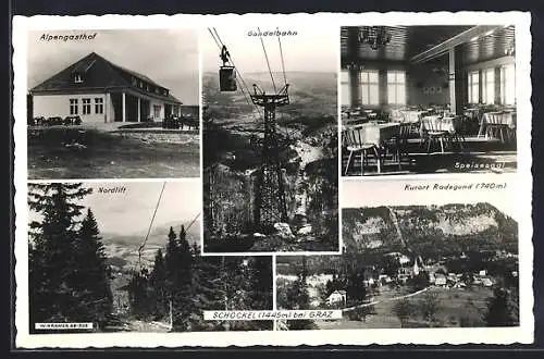 AK St. Radegund, Alpengasthof am Schöckel, Gondelbahn