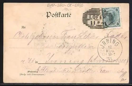 AK Lofer, Ortsansicht gegen die Berge