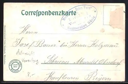 AK Dornbirn, Gasthaus Gütle mit Springbrunnen