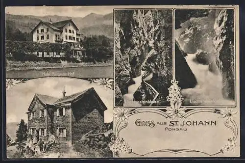 AK St. Johann /Pongau, Hotel Pongauer Hof, Liechtensteinklamm, Hochgründeck-Haus