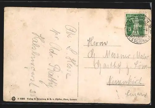 AK Berg-Post, Postkutsche auf der Alpenstrasse