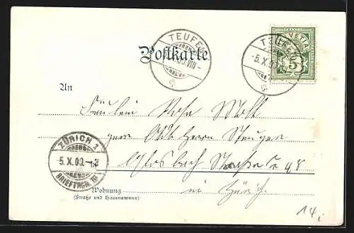 Künstler-Lithographie Appenzellerland, Schweizer kehrt heim zu seiner Frau