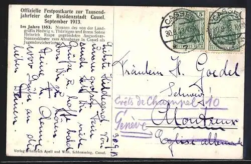 Künstler-AK Kassel, Tausendjahrfeier, Nonnen des Augustiner-Nonnenklosters als Jugenderzieherinnen im Jahre 1163