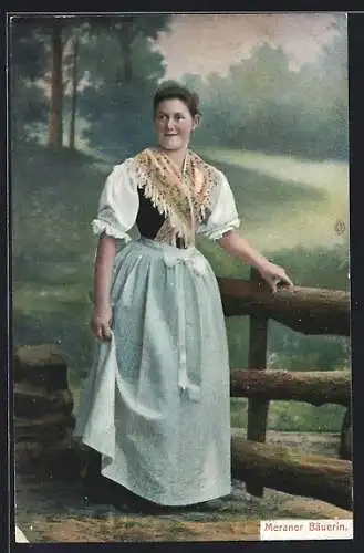 AK Meraner Bäuerin in Tracht