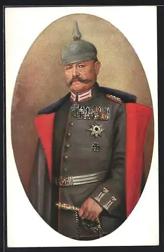 AK Generalfeldmarschall Paul von Hindenburg in Uniform mit Pickelhaube