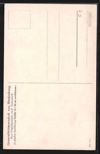 AK Generalfeldmarschall Paul von Hindenburg in Uniform mit Pickelhaube