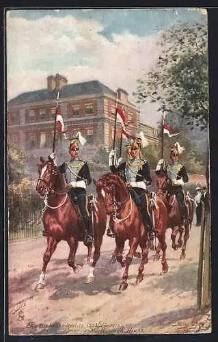 Künstler-AK Harry Payne: The Despatch orderlies, 21st Lancers, Passing Marlborough House