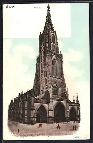 AK Bern, Münster mit Vorplatz
