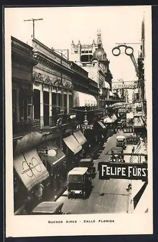 AK Buenos Aires, Calle Florida, Blick in die Strasse