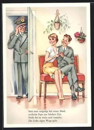 AK Der Vater segnet die Liebe der beiden Liebenden