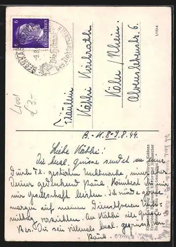 AK Walzerlied, Ja das hat die Mosel so an sich, Liedtext & Notenzeile, Mädchen trinken Wein