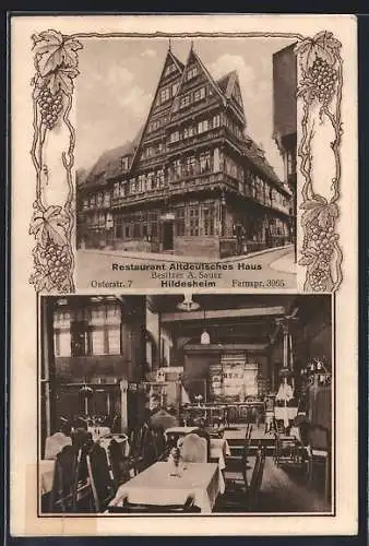 AK Hildesheim, Restaurant Altdeutsches Haus, Osterstrasse 7, Innenansicht