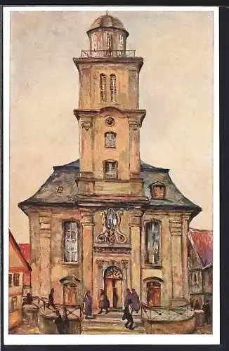 Künstler-AK Lauterbach /Hessen, Ev. Kirche