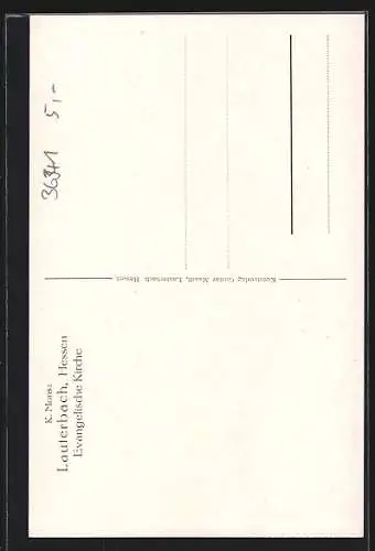 Künstler-AK Lauterbach /Hessen, Ev. Kirche