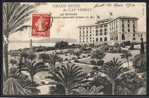 AK Saint-Jean-Cap-Ferrat, Grand Hôtel du Cap Ferrat et jardins luxuriants