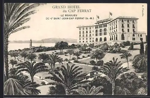 AK Saint-Jean-Cap-Ferrat, Grand Hôtel du Cap Ferrat avec jardins luxuriants et vue sur la mer