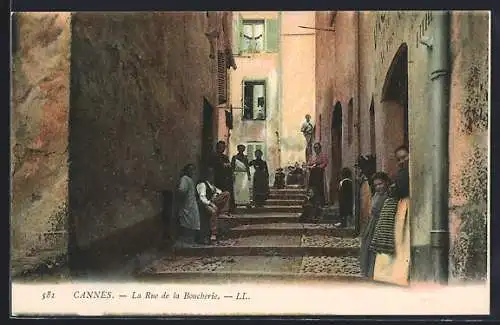 AK Cannes, La Rue de la Boucherie