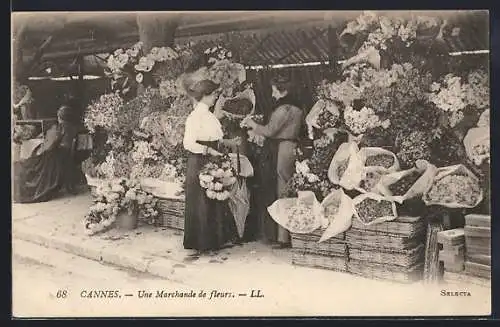 AK Cannes, Une marchande de fleurs