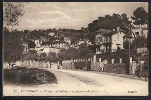 AK Le Cannet, Cottage « Marjolaine » et Boulevard Gambetta