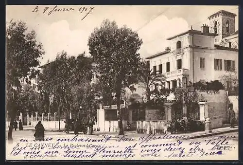 AK Le Cannet, Vue sur le Boulevard Sadi-Carnot et les belles demeures environnantes