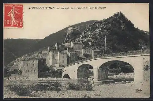 AK Roquesteron-Grasse, le Pont de France et le village pittoresque