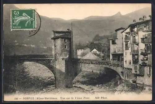 AK Sospel, Vue sur le Vieux Pont