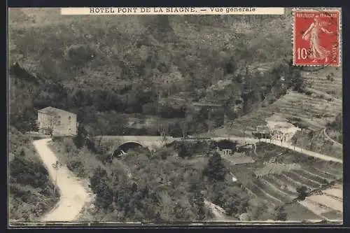 AK Hôtel Pont de la Siagne, Vue générale et pont sur la rivière