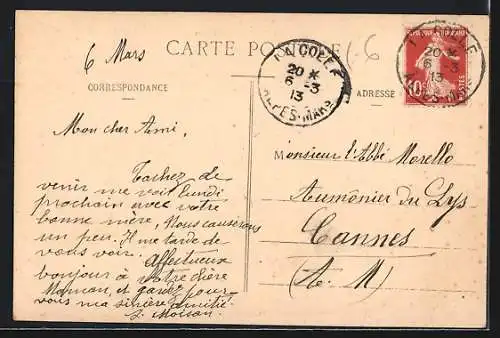 AK Roquefort, Église et jardin de Petit-Montmartre dans un cadre champêtre