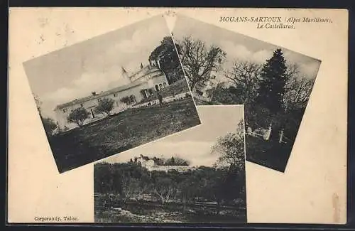 AK Mouans-Sartoux, Le Castellaras et paysages environnants