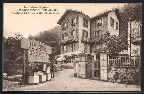 AK Saint-Martin-Vésubie, Restaurant Idéal Séjour à La Suisse Nicoise, altitude 960 m