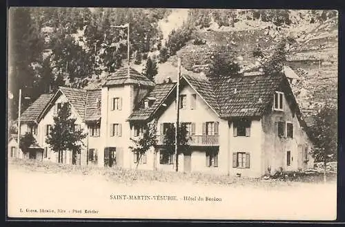 AK Saint-Martin-Vésubie, Hôtel du Boréon dans un paysage montagnard