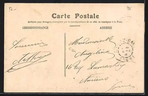 AK Cormeilles, route de Paris avec entrepôt et arbres alignés