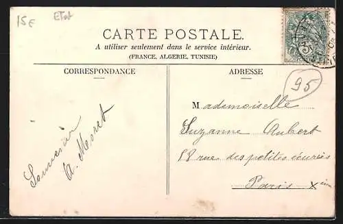 AK Bonneuil, L`Église et la Place de la Fête avec charrette