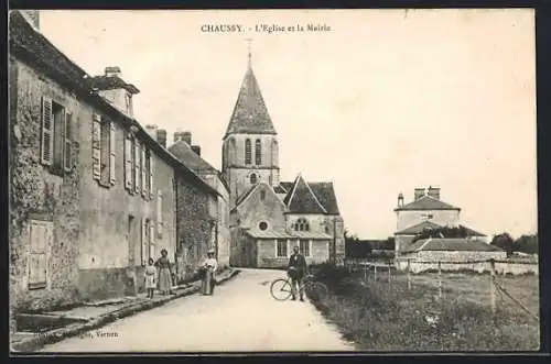 AK Chaussy, L`Eglise et la Mairie