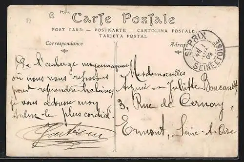 AK Saint-Prix, Auberge du Gros-Noyer avec des visiteurs devant l`entrée