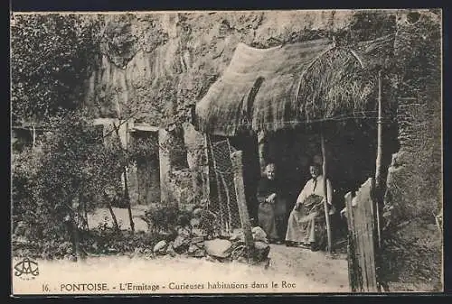 AK Pontoise, L`Ermitage, Curieuses habitations dans le Roc