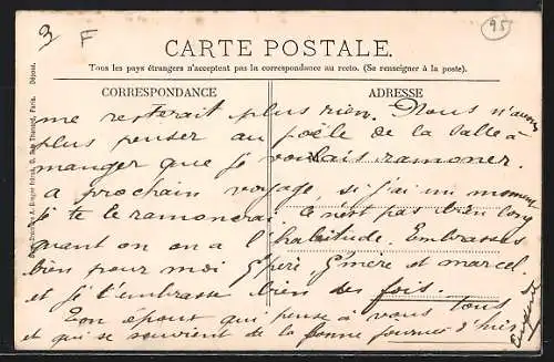 AK Montmagny, Rue de la Gare avec publicité Cusenier