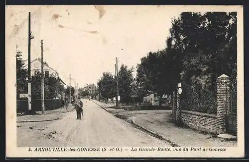 AK Arnouville-lès-Gonesse, La Grande-Route vue du Pont de Gonesse