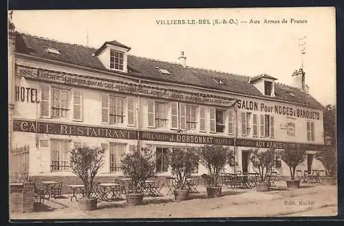 AK Villiers-le-Bel, Aux Armes de France, Café-Restaurant et Hôtel J. Dordonat