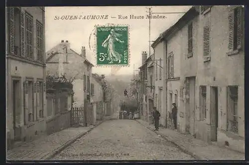 AK Saint-Ouen-l`Aumône, Rue Haute Almonde avec scène de rue animée