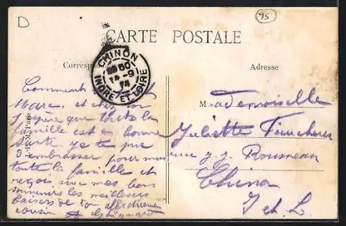 AK Écouen, Rue de Paris avec maisons et arbres alignés